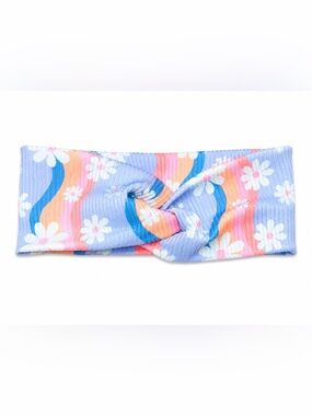 Retro Floral Headband Daisy Pastel Summer Hair Band Twist Knot Workout Headband